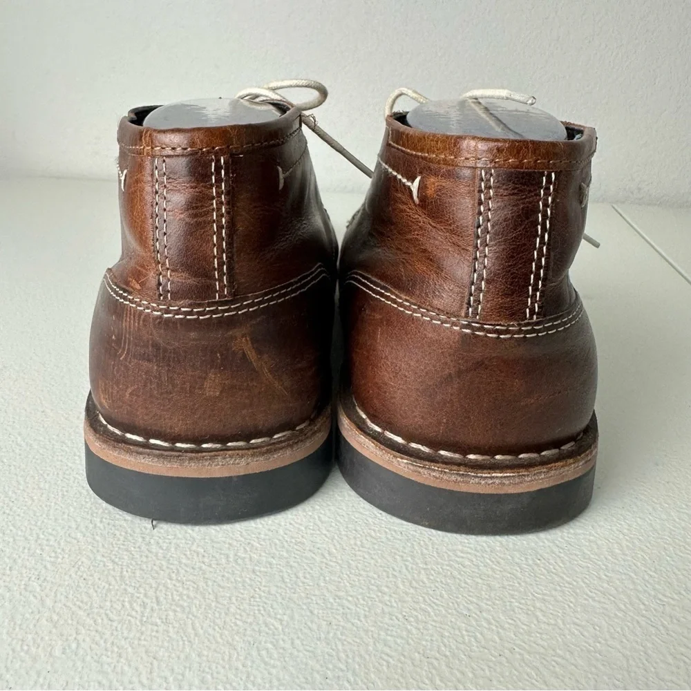 Steve Madden Men’s Brown Ivon Leather Lace Up Chukkas Chukka Boots Size 9.5